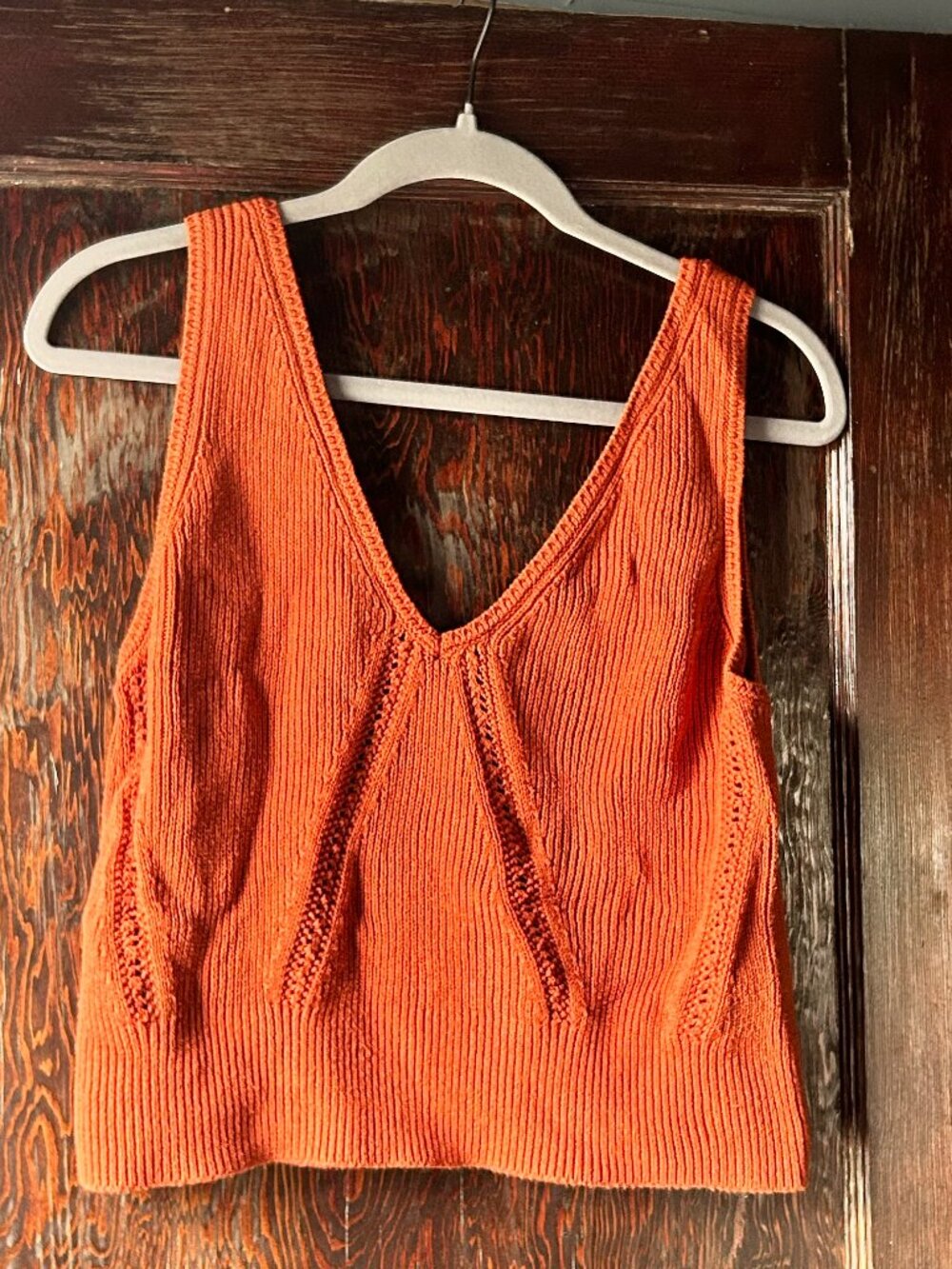 Banana Republic Rust Orange Cotton Knit Sweater Vest Size Medium